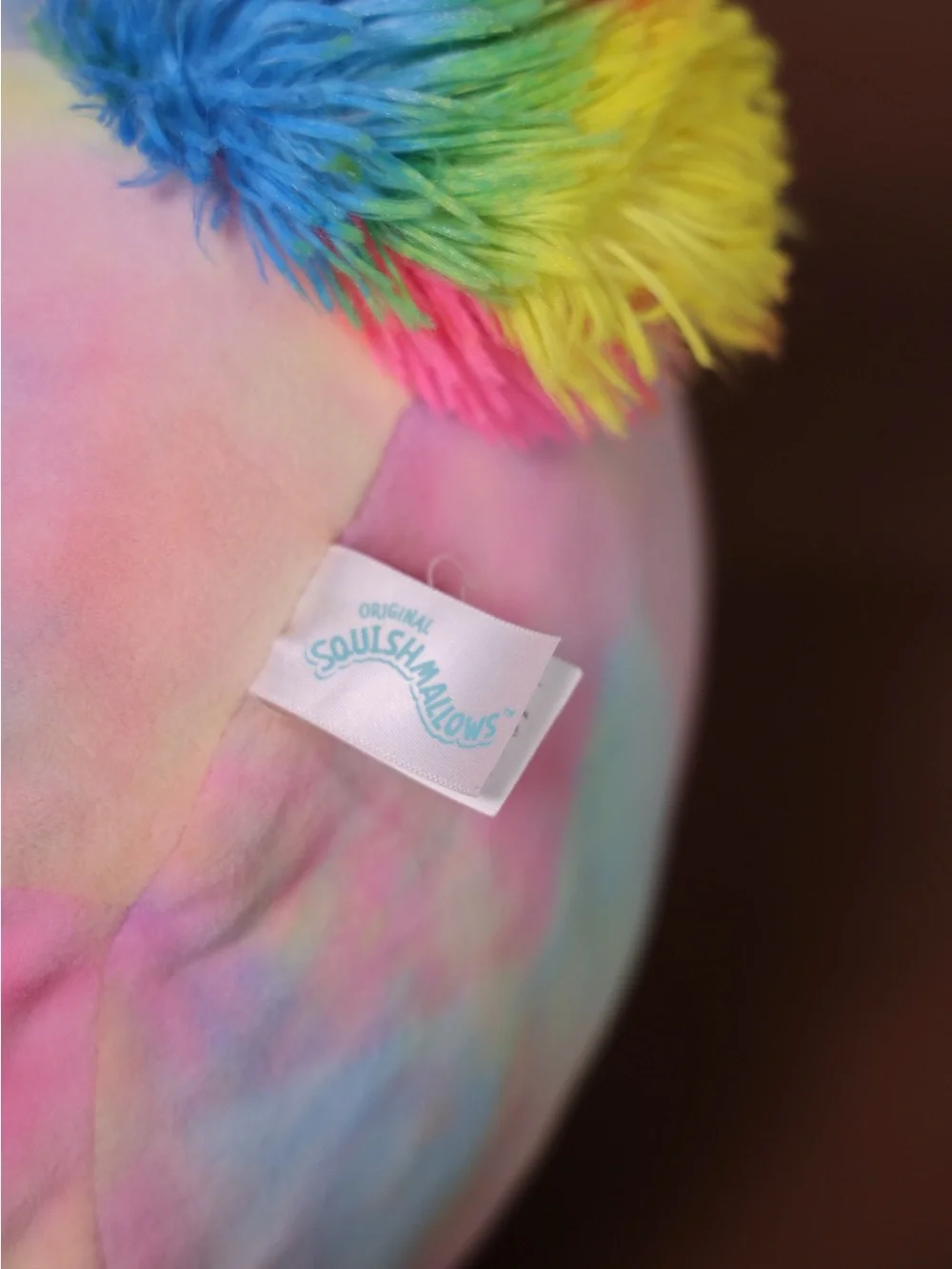 ‘R’ rainbow Squishmallow 12”